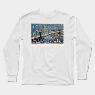 Brooklyn Bridge Opening Night Fireworks 1883 Long Sleeve T-Shirt